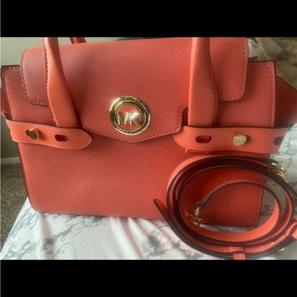 Michael Kors Pink Satchel with Gold Hardware